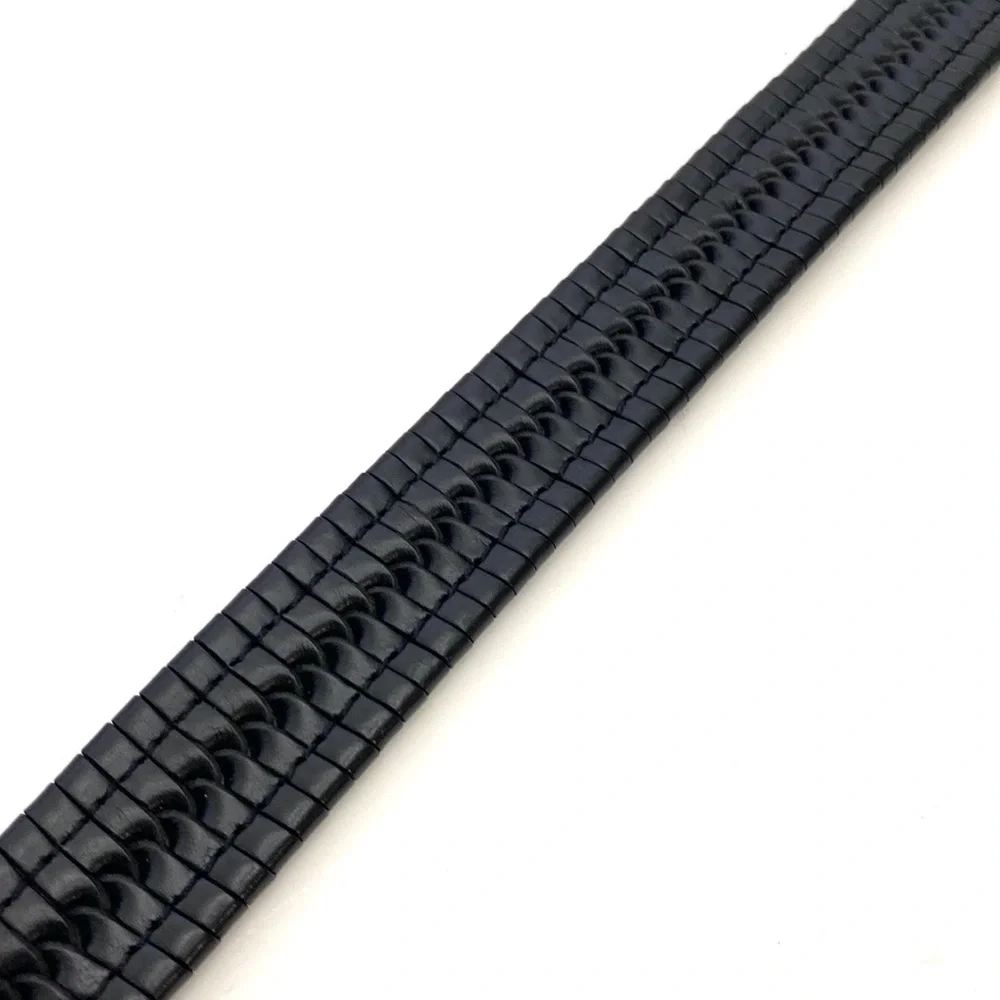 Lavemi Black Braided/Woven Leather Trouser Belt